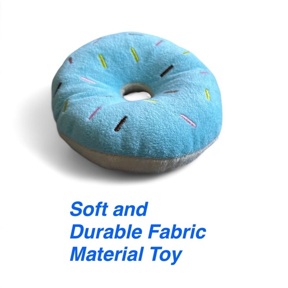 Puppy Dog Pets Donut Shaped Plush Toy with Squeaker Perfect for Chewing Playin - Picture 6 of 7